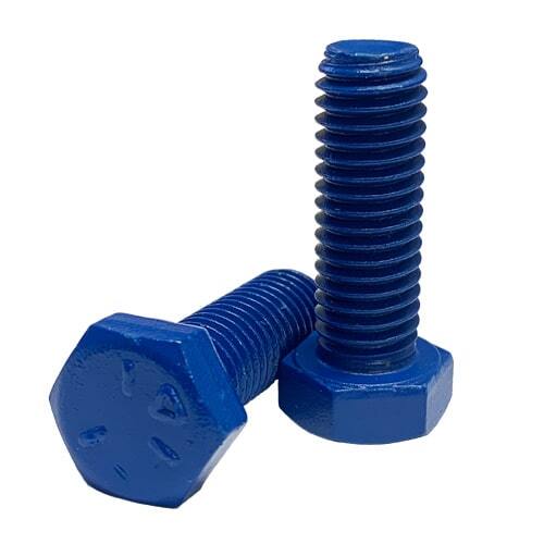 5C58212XC 5/8"-11 X 2-1/2" Hex Cap Screw, Grade 5 (SAE J429), Coarse, Teflon (Xylan®) Blue